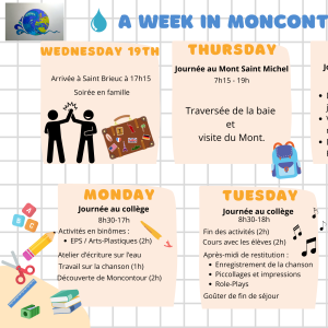 A week in Moncontour - Timetable - A AFFICHER